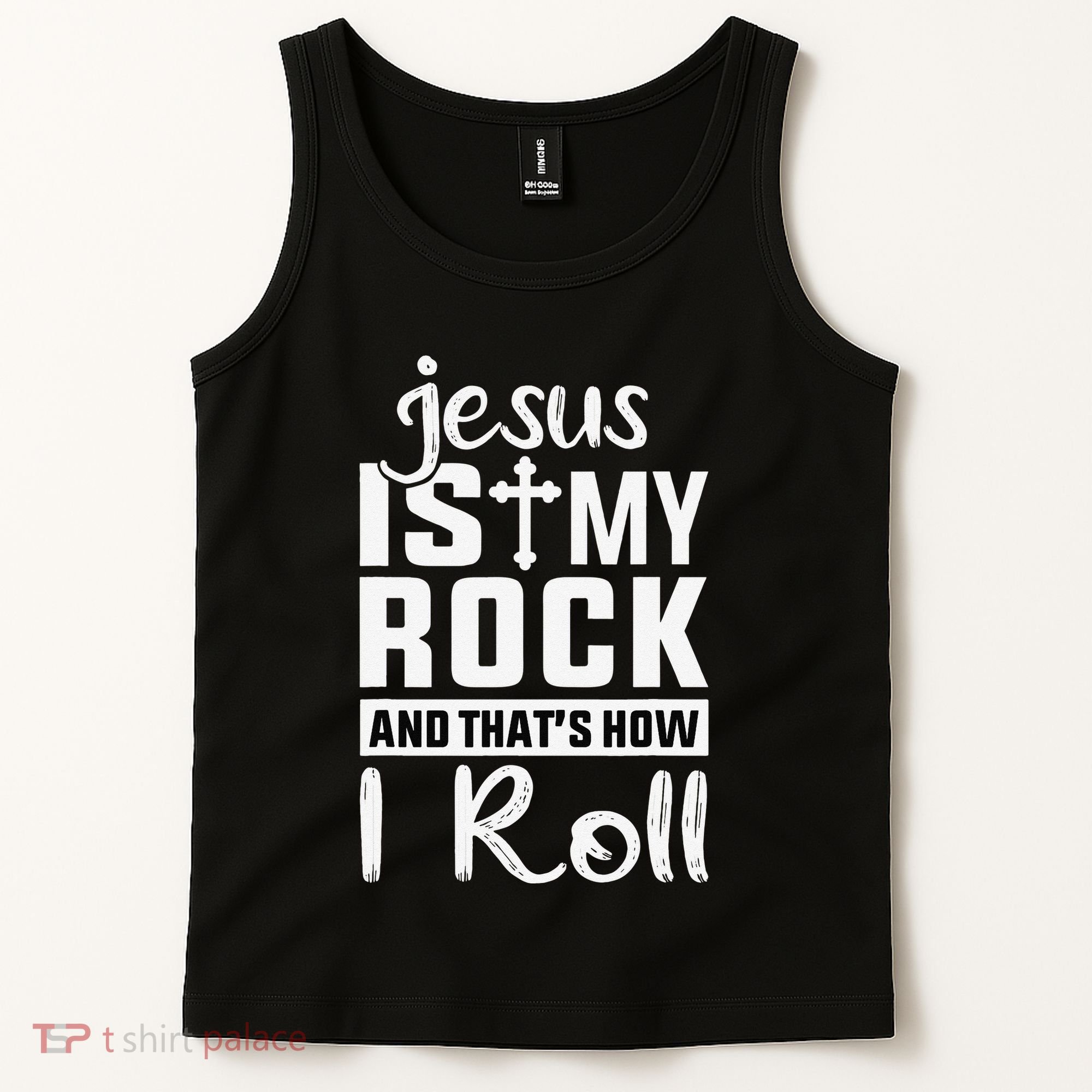 Jesus Is My Rock Baptism Adults Funny Tank Top