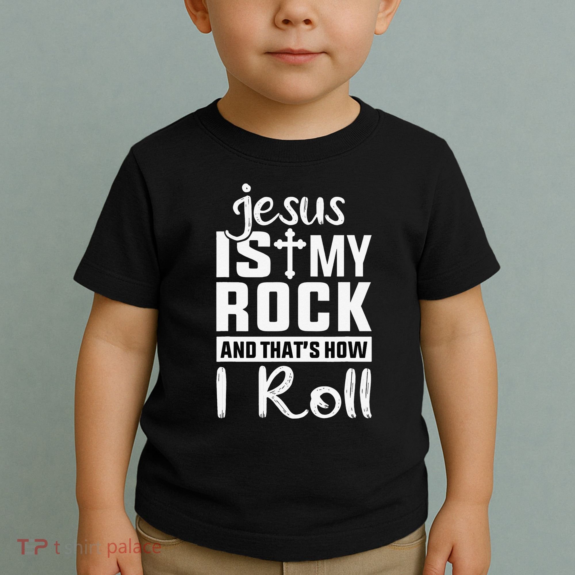 Jesus Is My Rock Baptism Adults Funny Toddler T-Shirt
