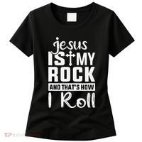 Jesus Is My Rock Baptism Adults Funny Women's T-Shirt thumb 0