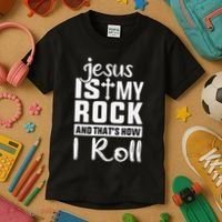 Jesus Is My Rock Baptism Adults Funny Kids T-Shirt thumb 3