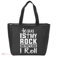 Jesus Is My Rock Baptism Adults Funny Tote Bag thumb 0