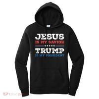 Jesus Is My Savior Trump Is My President Trump 2024 Gift Women's Hoodie thumb 0