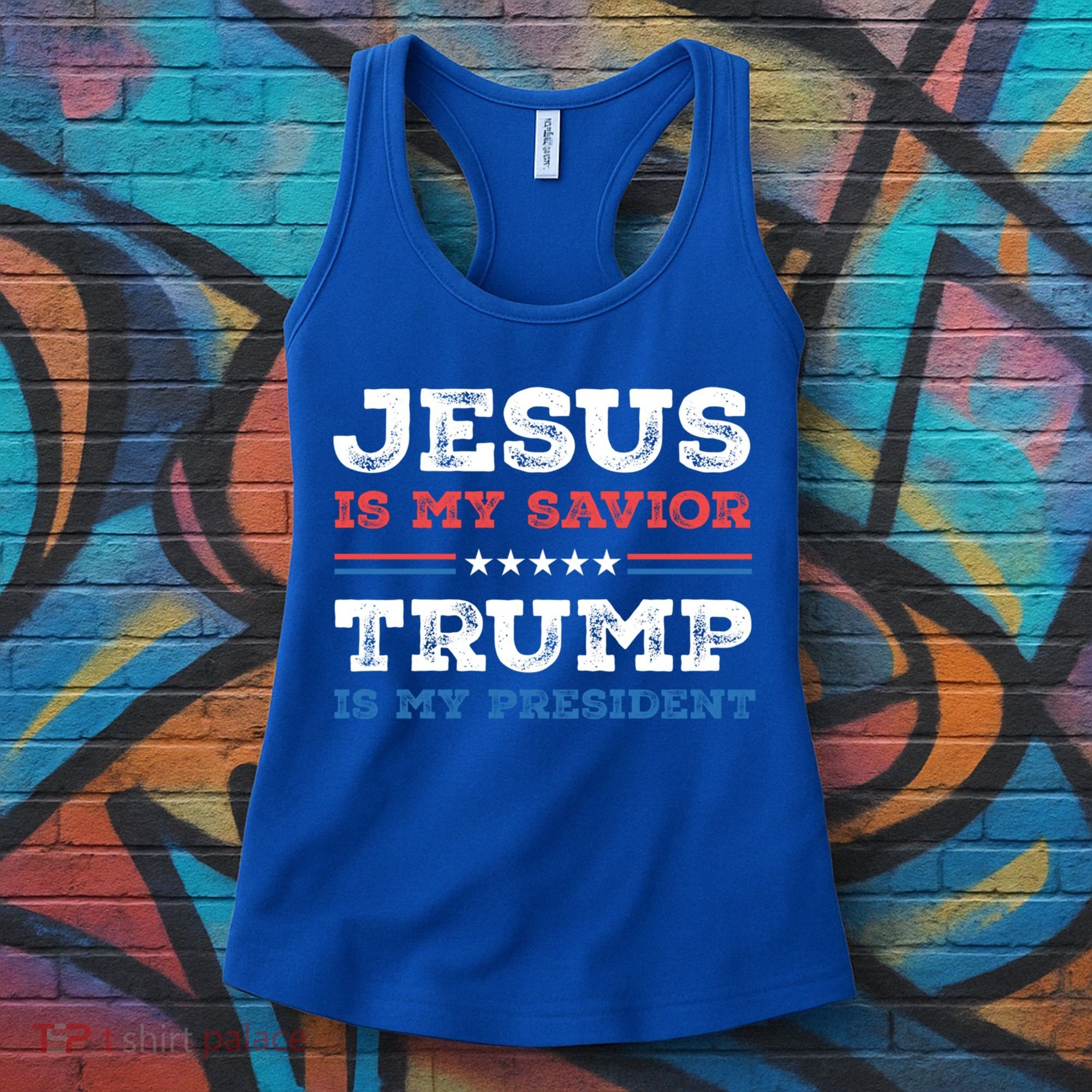 Jesus Is My Savior Trump Is My President Trump 2024 Gift Women's Tank Top