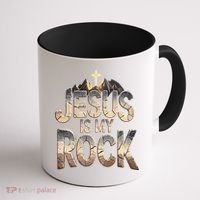 Jesus Is My Rock Religious Christian Biblical Coffee Mug thumb 1