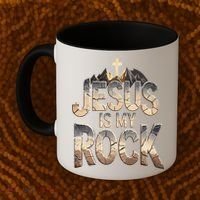 Jesus Is My Rock Religious Christian Biblical Coffee Mug thumb 2
