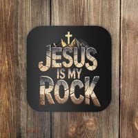 Jesus Is My Rock Religious Christian Biblical Coaster thumb 0