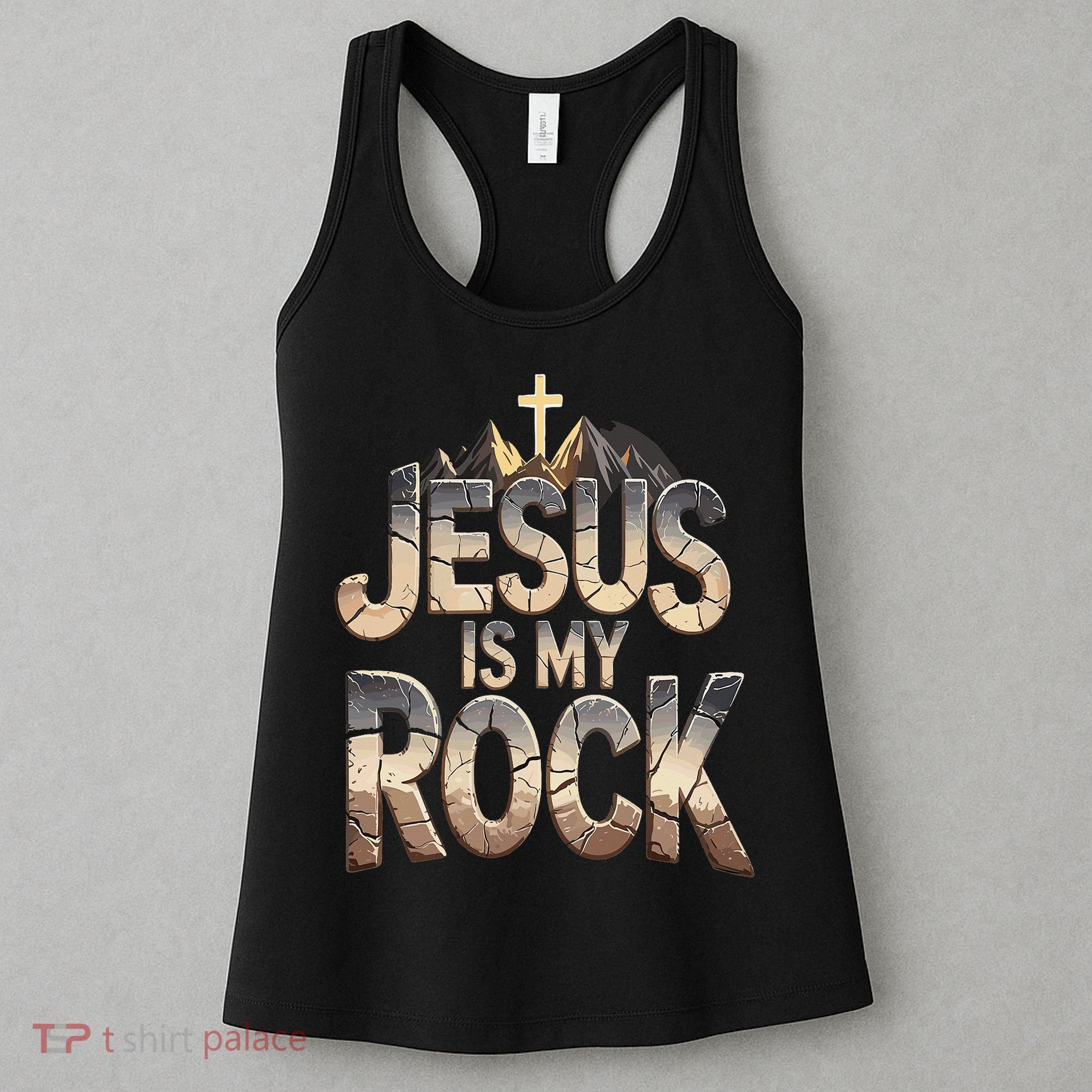 Jesus Is My Rock Religious Christian Biblical Women's Tank Top