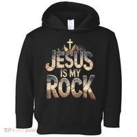 Jesus Is My Rock Religious Christian Biblical Toddler Hoodie thumb 0