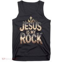 Jesus Is My Rock Religious Christian Biblical Tank Top thumb 0