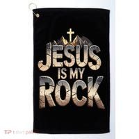 Jesus Is My Rock Religious Christian Biblical Golf Towel thumb 0