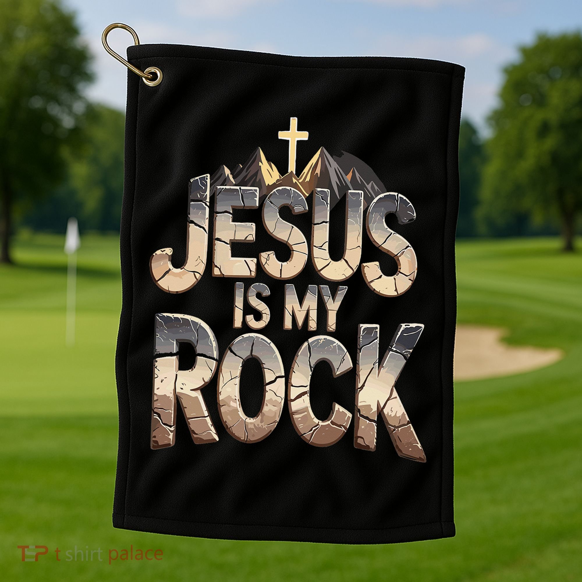 Jesus Is My Rock Religious Christian Biblical Golf Towel