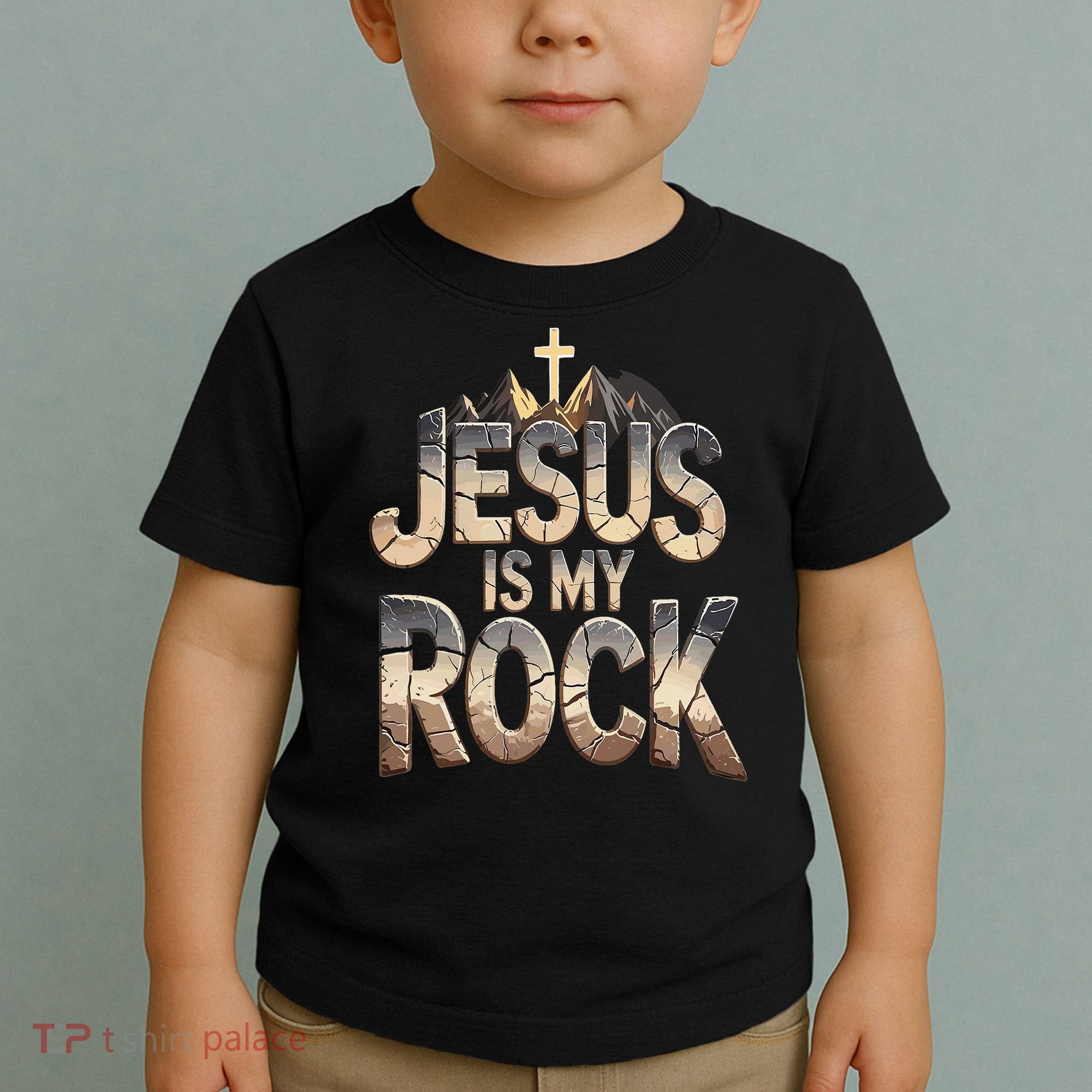 Jesus Is My Rock Religious Christian Biblical Toddler T-Shirt