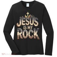 Jesus Is My Rock Religious Christian Biblical Women's Long Sleeve Shirt thumb 0