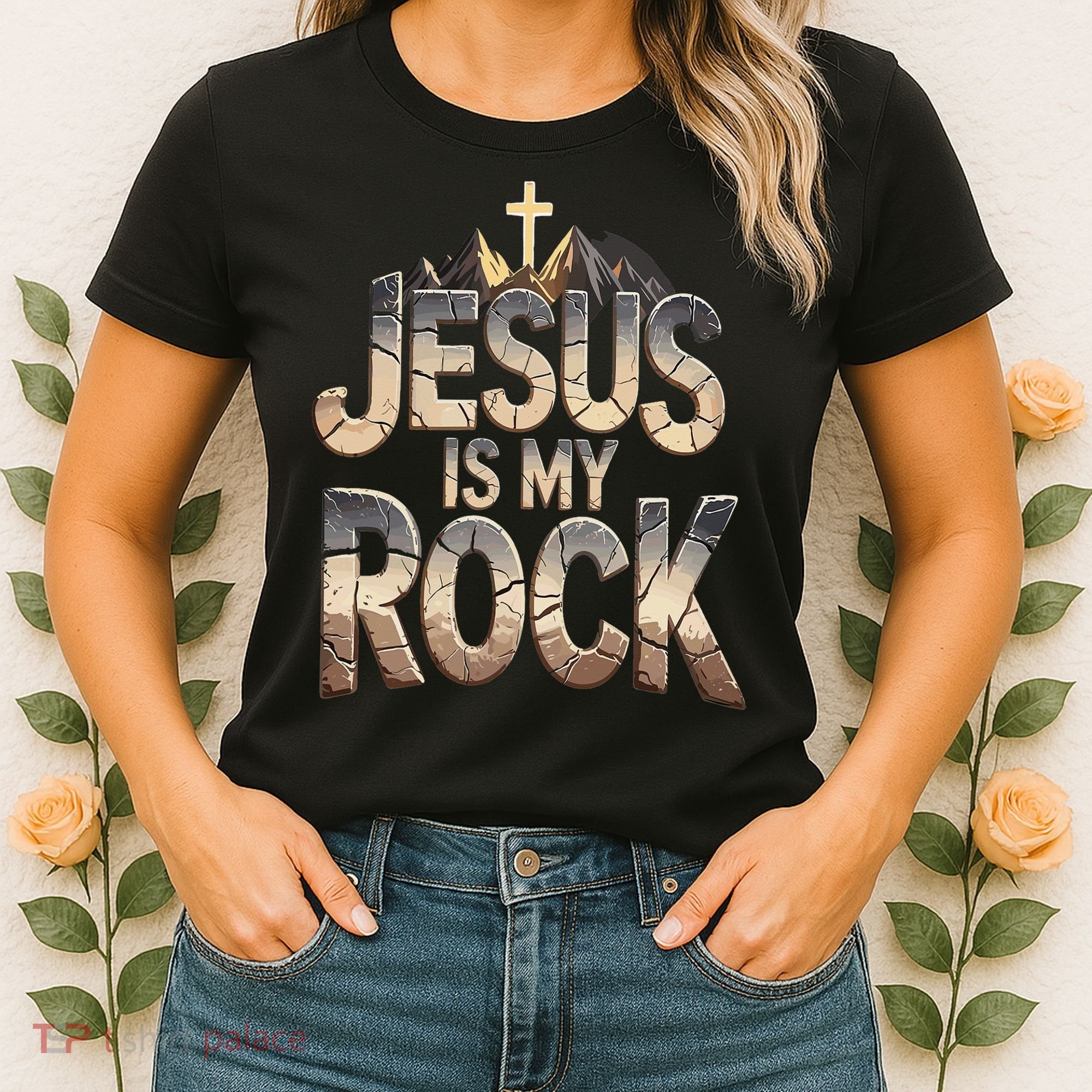 Jesus Is My Rock Religious Christian Biblical Women's T-Shirt