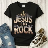 Jesus Is My Rock Religious Christian Biblical Women's T-Shirt thumb 3