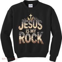 Jesus Is My Rock Religious Christian Biblical Kids Sweatshirt thumb 0