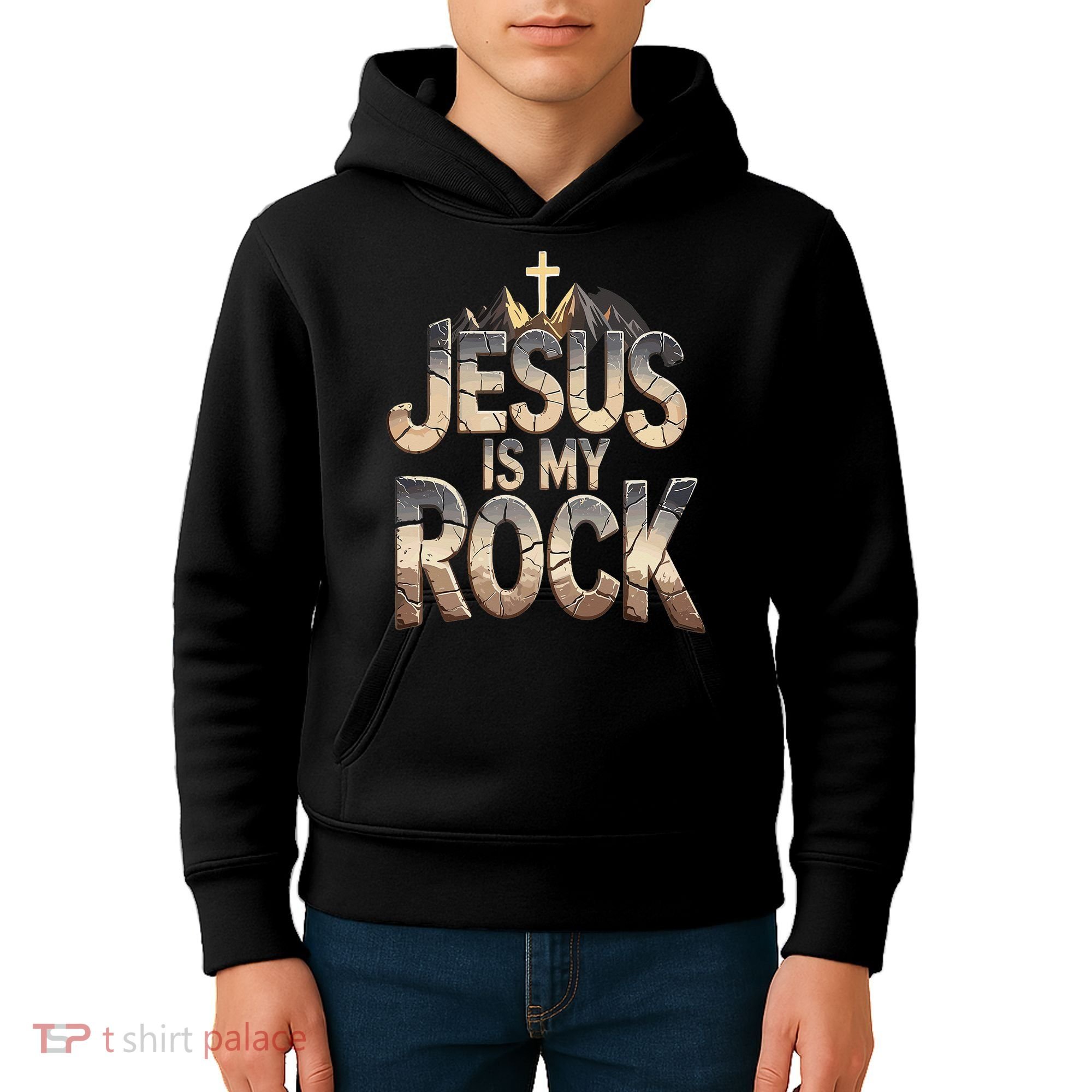 Jesus Is My Rock Religious Christian Biblical Kids Hoodie
