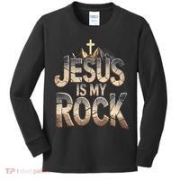 Jesus Is My Rock Religious Christian Biblical Kids Long Sleeve Shirt thumb 0