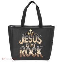Jesus Is My Rock Religious Christian Biblical Tote Bag thumb 0