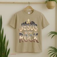 Jesus Is My Rock Religious Christian Biblical T-Shirt thumb 2