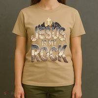 Jesus Is My Rock Religious Christian Biblical T-Shirt thumb 4