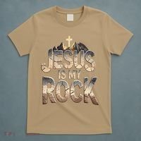 Jesus Is My Rock Religious Christian Biblical T-Shirt thumb 5