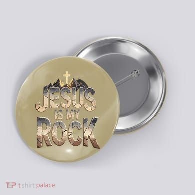 Jesus Is My Rock Religious Christian Biblical Button