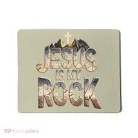 Jesus Is My Rock Religious Christian Biblical Mousepad thumb 0