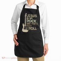 Jesus Is My Rock And That Is How I Roll Christian Guitarist Apron thumb 2