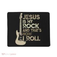 Jesus Is My Rock And That Is How I Roll Christian Guitarist Mousepad thumb 0