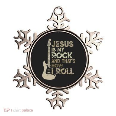 Jesus Is My Rock And That Is How I Roll Christian Guitarist Ornament