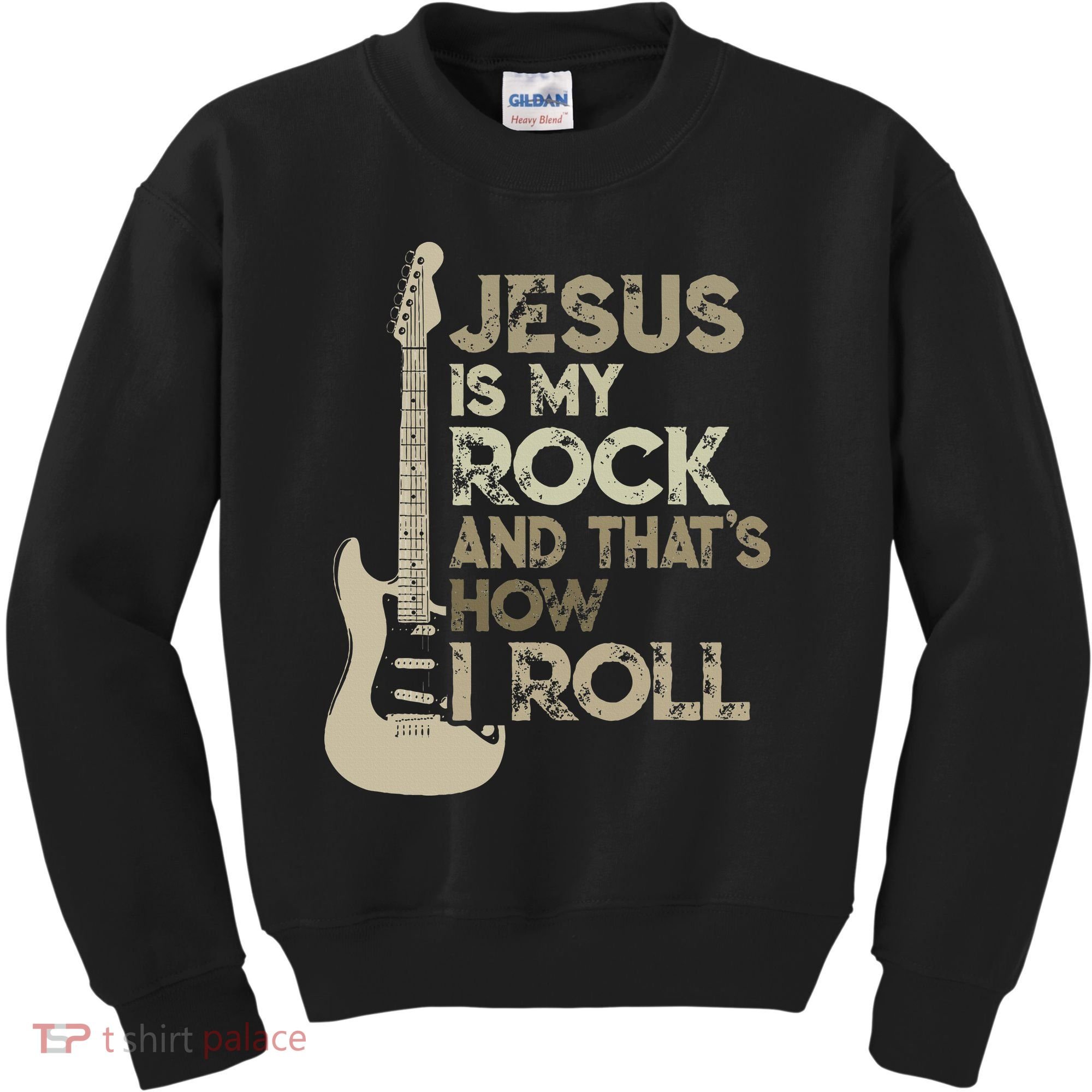 Jesus Is My Rock And That Is How I Roll Christian Guitarist Kids Sweatshirt