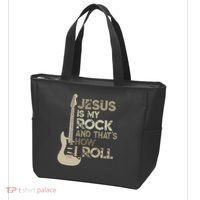 Jesus Is My Rock And That Is How I Roll Christian Guitarist Tote Bag thumb 3