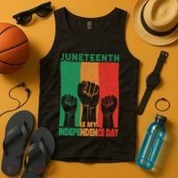 Juneteenth Is My Independence Day Black Queen King Cute Girl Tank Top thumb 4