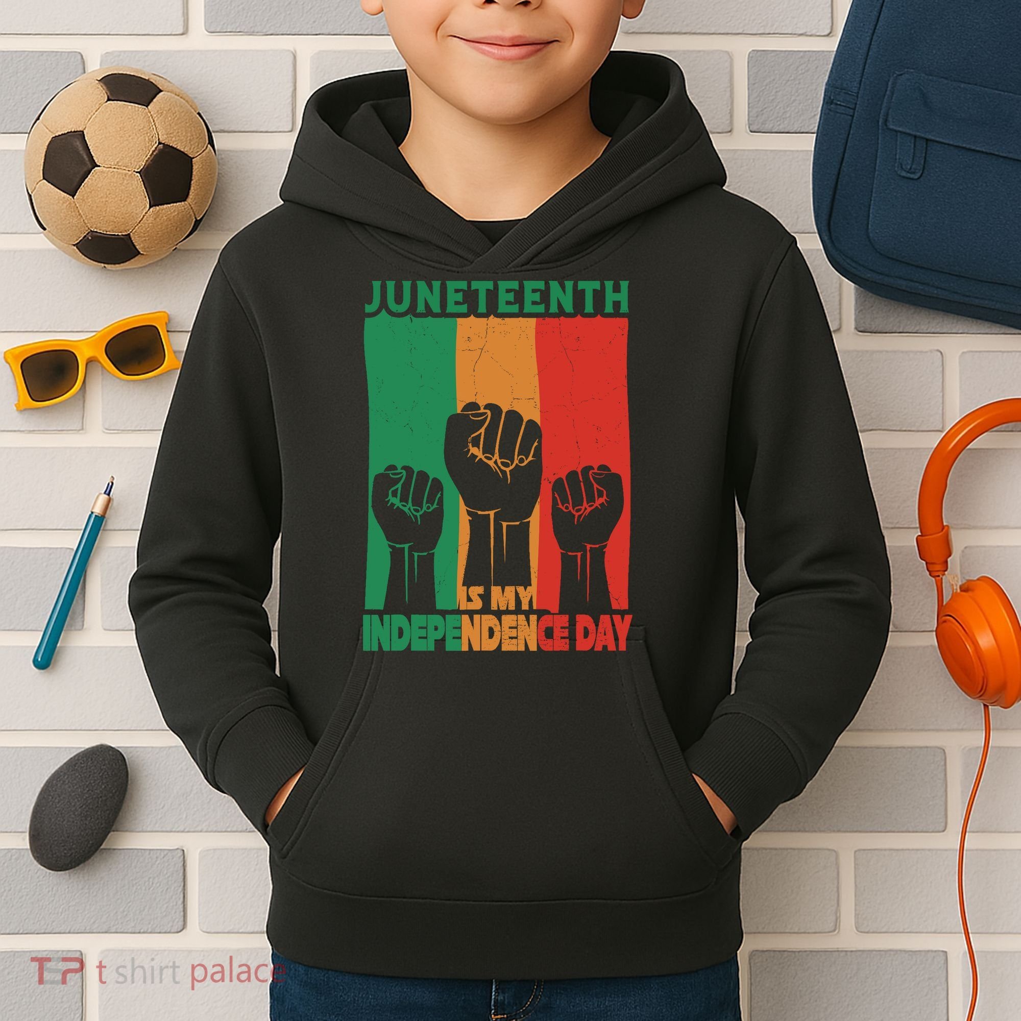 Juneteenth Is My Independence Day Black Queen King Cute Girl Kids Hoodie