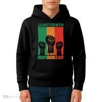 Juneteenth Is My Independence Day Black Queen King Cute Girl Kids Hoodie thumb 4