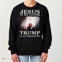 Jesus Is My Savior Trump Is My President Women's Sweatshirt thumb 0
