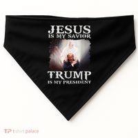 Jesus Is My Savior Trump Is My President USA-Made Doggie Bandana thumb 0