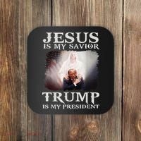 Jesus Is My Savior Trump Is My President Coaster thumb 0