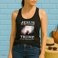 Jesus Is My Savior Trump Is My President Women's Tank Top thumb 2