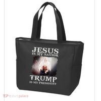Jesus Is My Savior Trump Is My President Tote Bag thumb 3