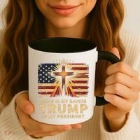 Jesus Is My Savior Trump Is My President Biblical Coffee Mug thumb 3