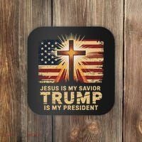 Jesus Is My Savior Trump Is My President Biblical Coaster thumb 0