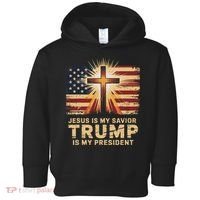 Jesus Is My Savior Trump Is My President Biblical Toddler Hoodie thumb 0