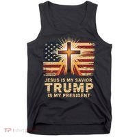 Jesus Is My Savior Trump Is My President Biblical Tank Top thumb 0