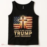 Jesus Is My Savior Trump Is My President Biblical Tank Top thumb 2