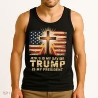 Jesus Is My Savior Trump Is My President Biblical Tank Top thumb 3