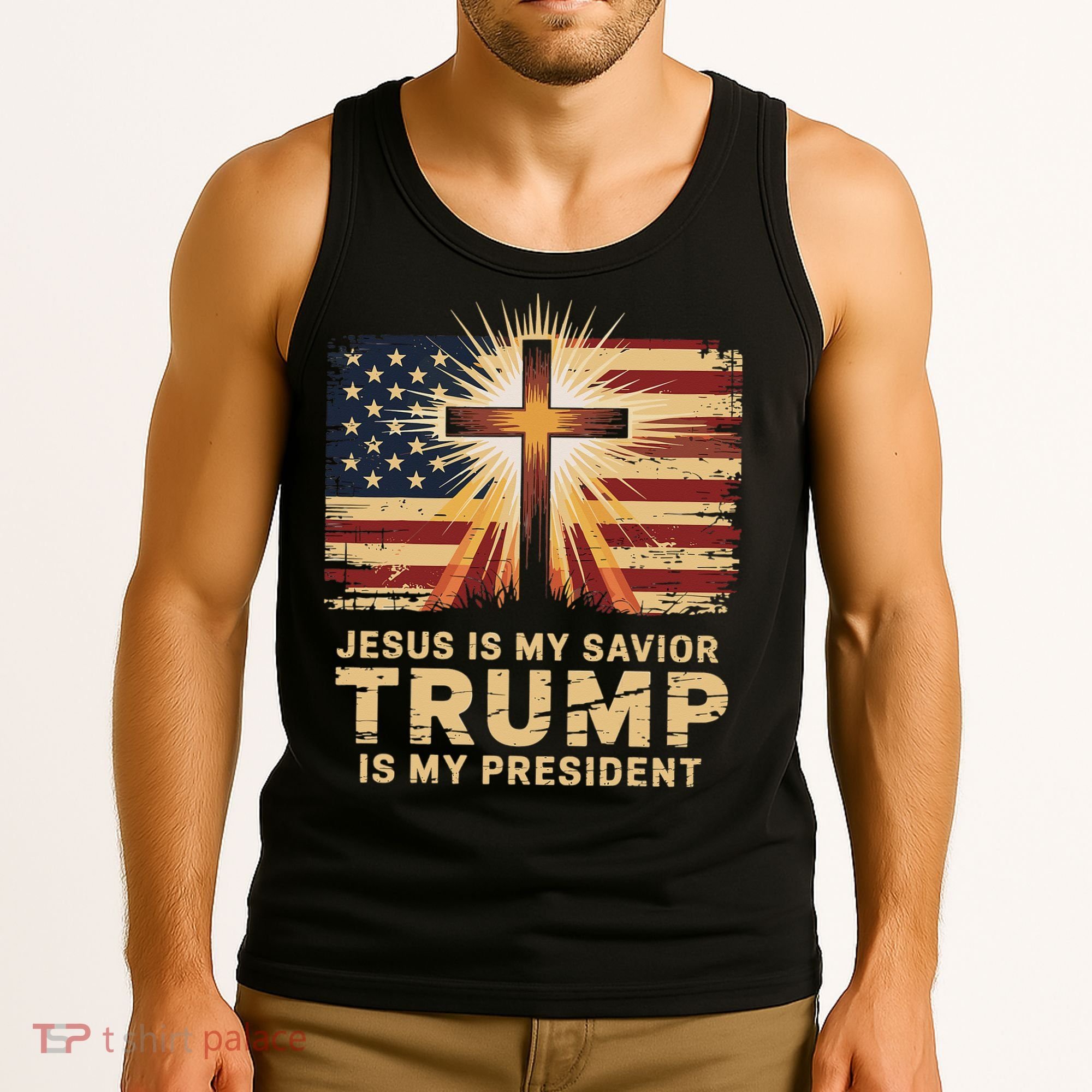 Jesus Is My Savior Trump Is My President Biblical Tank Top