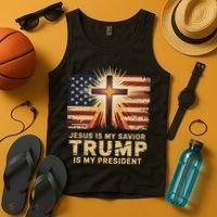 Jesus Is My Savior Trump Is My President Biblical Tank Top thumb 4