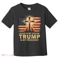 Jesus Is My Savior Trump Is My President Biblical Toddler T-Shirt thumb 0